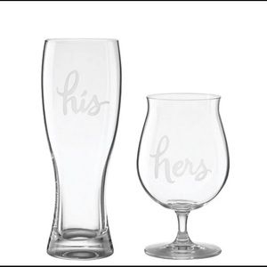 NIB Kate Spade “Two of a Kind” beer glasses